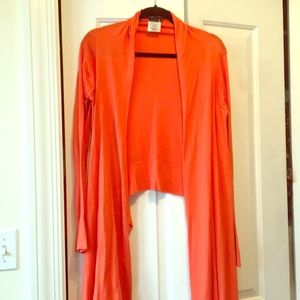 BCBG Kattiane Signature Cardi-wrap in soft orange